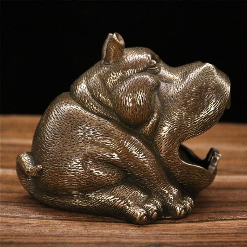 銅細工 カバの灰皿 装飾品 工芸品 美術品 置物