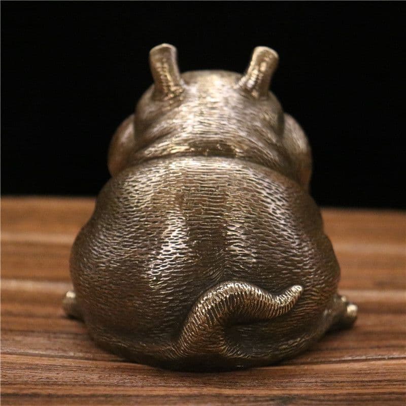 銅細工 カバの灰皿 装飾品 工芸品 美術品 置物