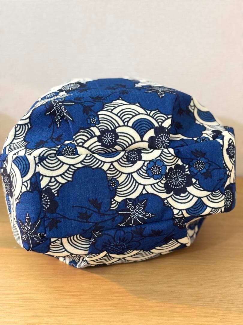 和装バック　着物バック　琉球柄　青海波　紅型柄（青）入学卒業結婚七五三振袖