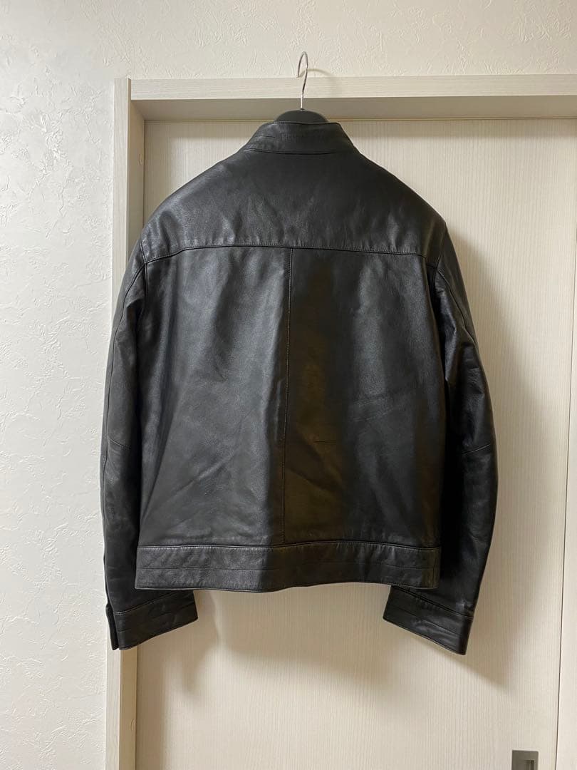 【定価25万円】 レザーライダースブルゾン 46