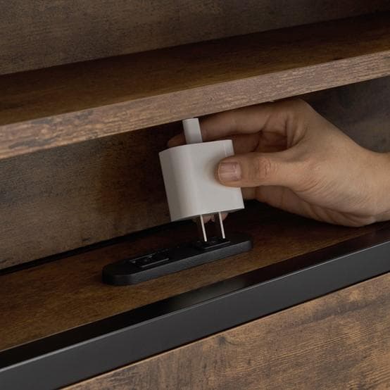 ベッドフレーム「シングル・S」ベッド コンセント付きBlack