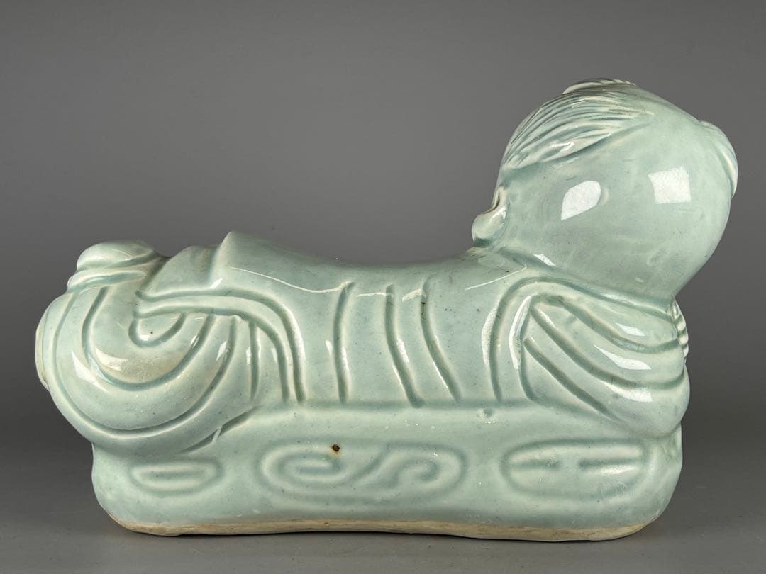 古磁 中国 古美術 陶枕？ アンティーク 銘あり 美品 古玩  置物