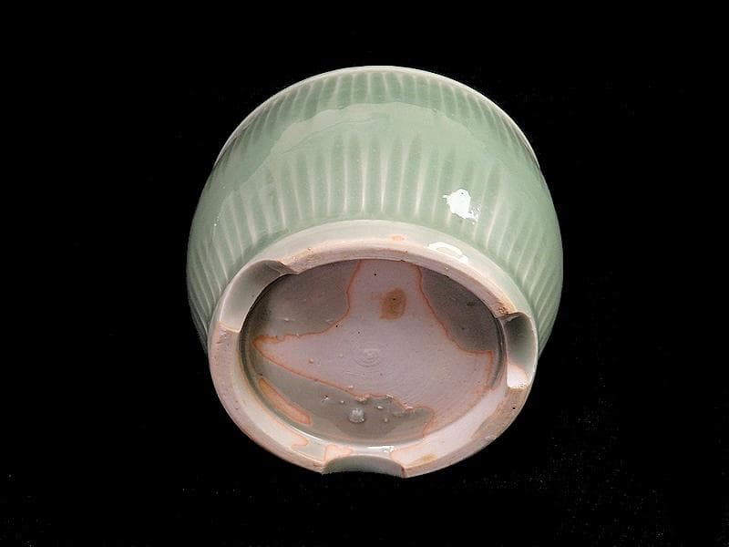 三田青磁　幾何学紋　草紋の図　火入れ　D876AS-Bks