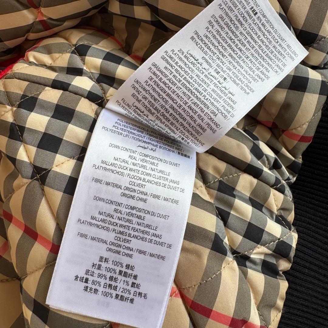 極美品 バーバリー キッズ ダウンベスト 92 赤 フード キッズ