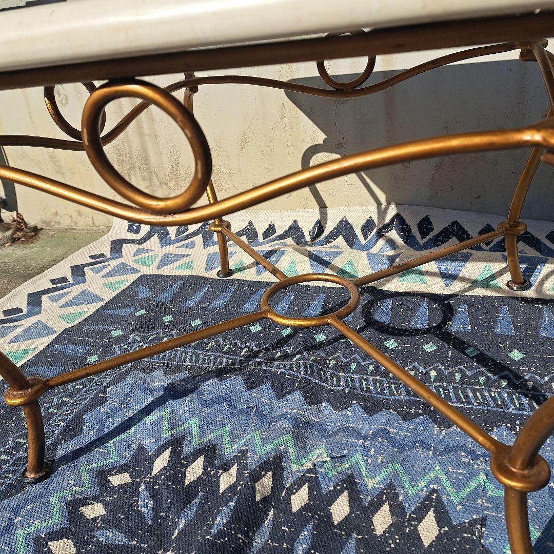 ♡大理石　モザイクタイル天板がおしゃれなアンティーク調 アイアンテーブル♡