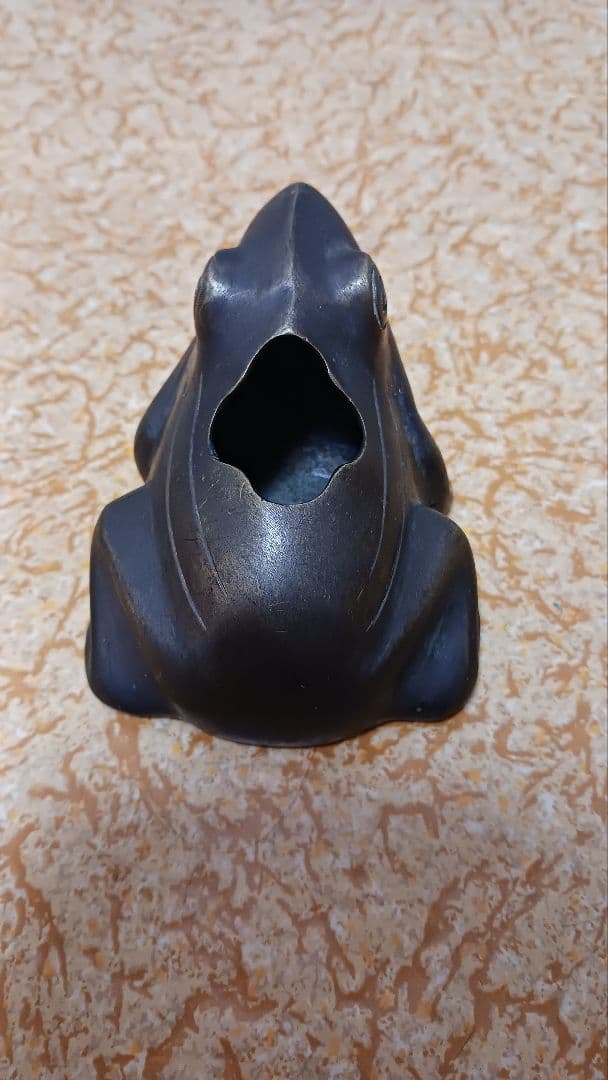 時代物　蝋型　鋳銅　水滴　蛙　かえる　カエル　銅製　書道具