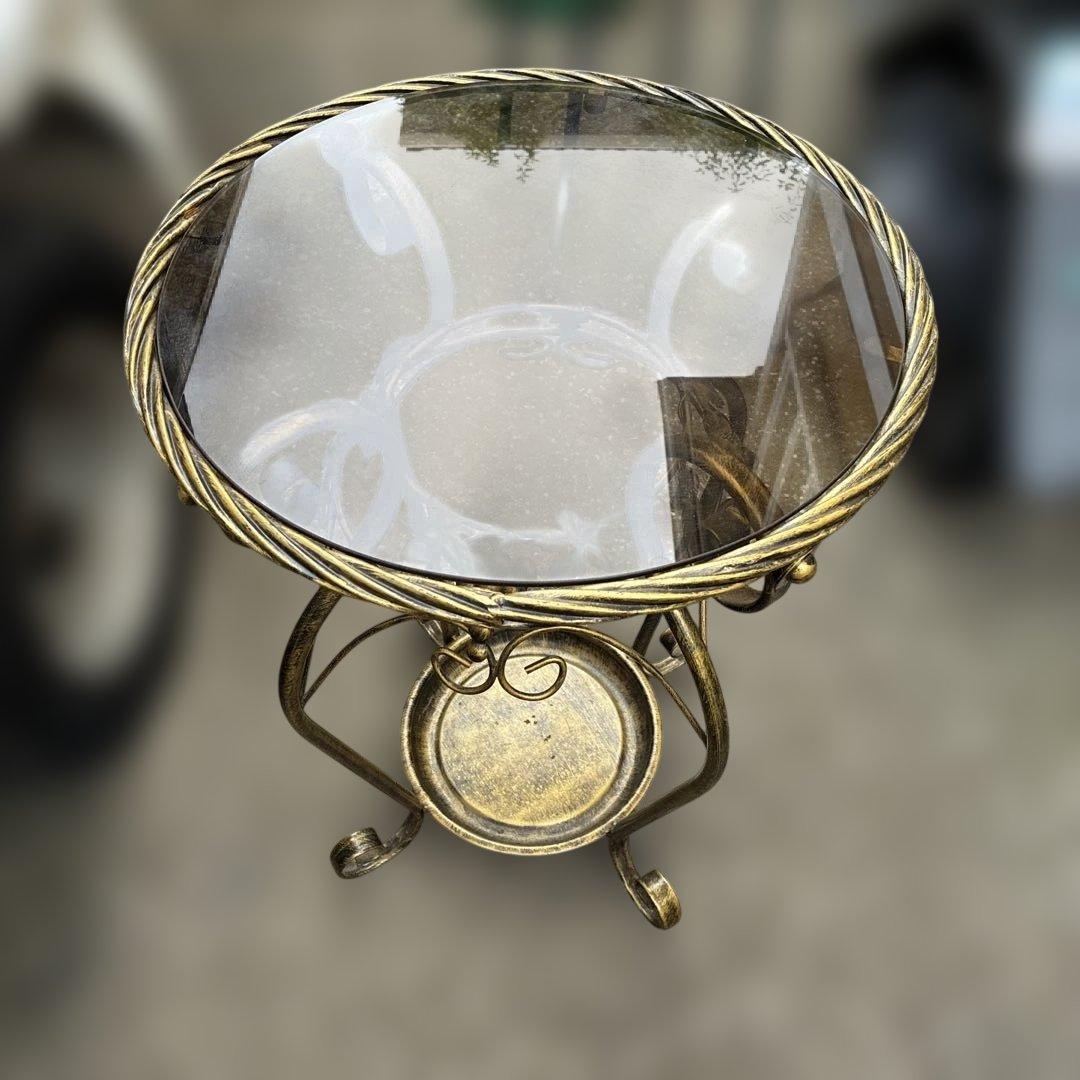 ‼️レトロ‼️アンティークガラステーブル、レトロガラステーブル ガラステーブル