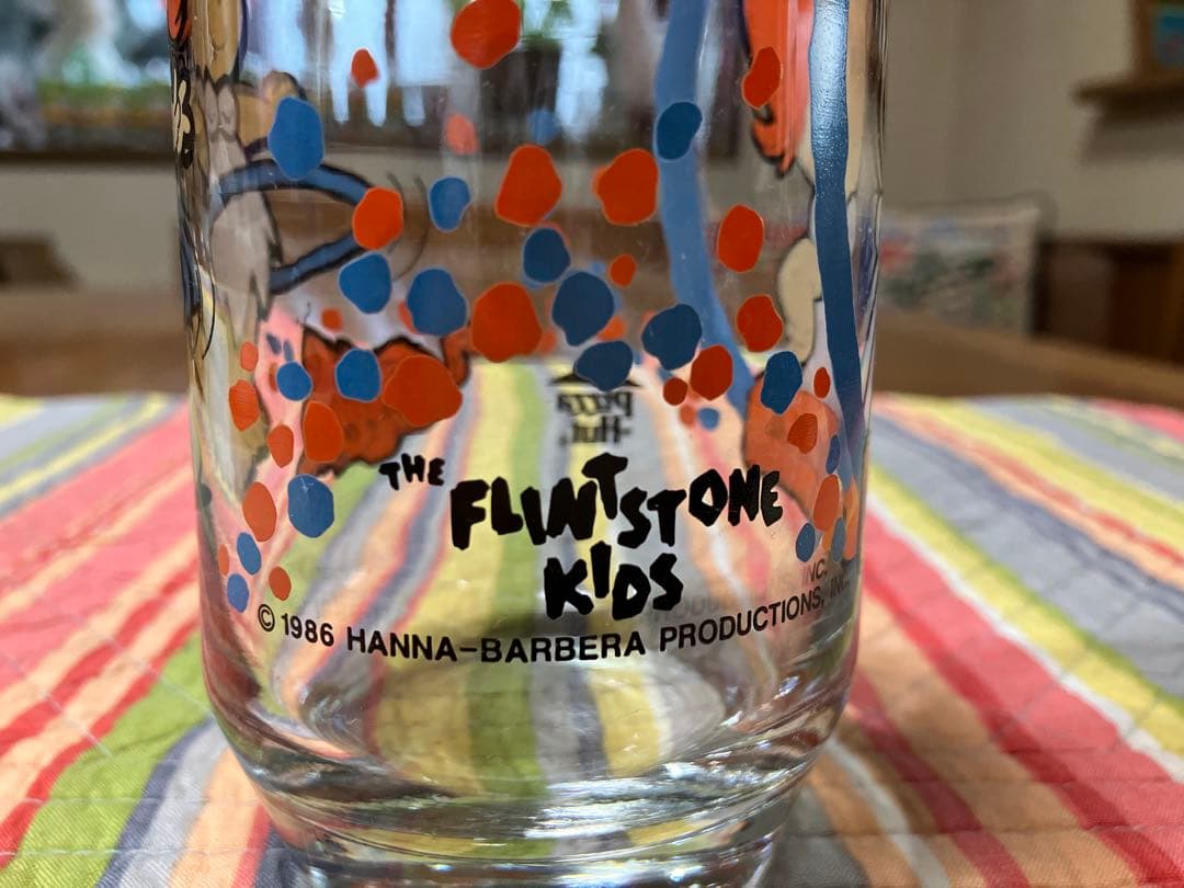 フリント・ストーン　キッズ　アニメキャラクター ガラスタンブラー　4個セット