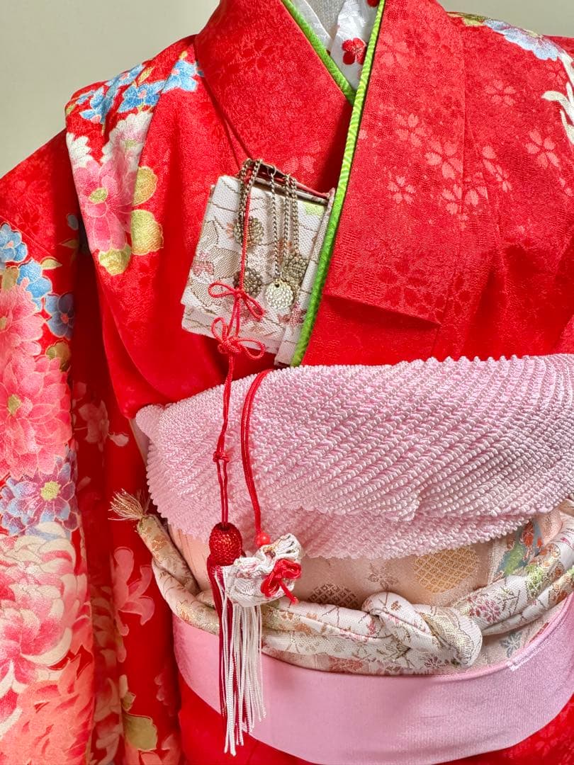 7歳七五三　セット　赤系着物　② 草履なし