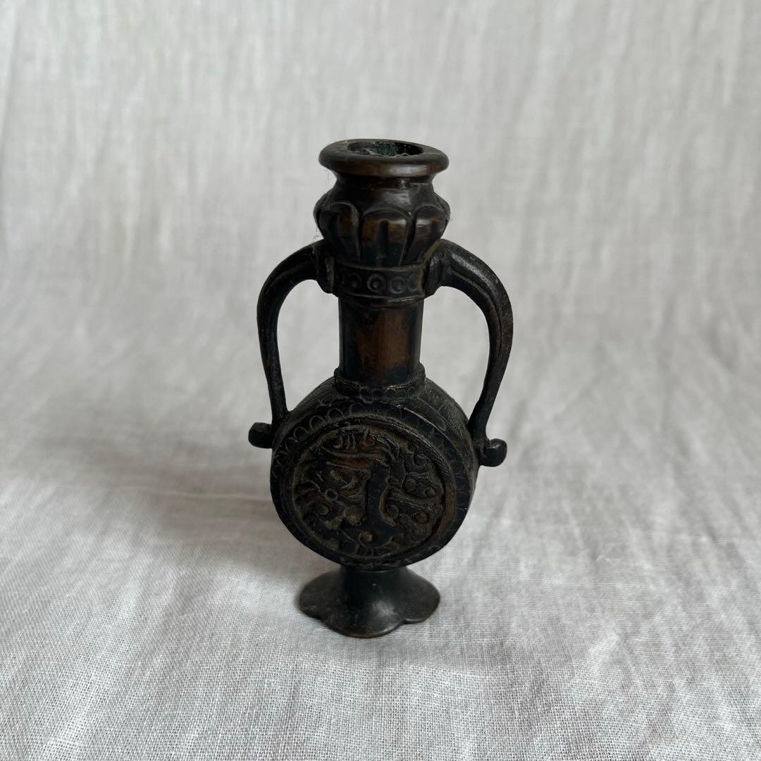 【最終価格】レア　骨董　銅製　中国　花器　オブジェ