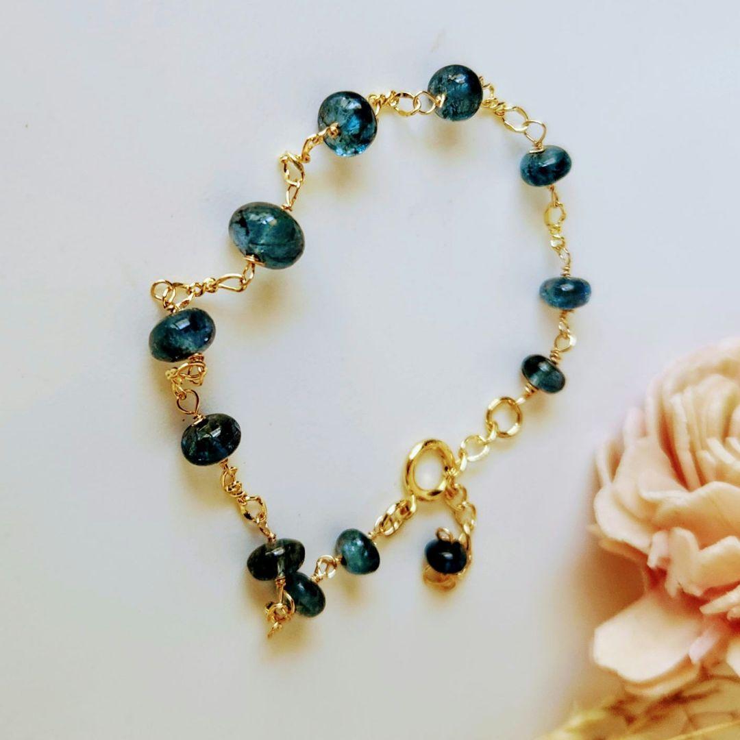 ✳️Q′sB✳️１４kgfサンタマリアカラーアクアマリンブレスレット