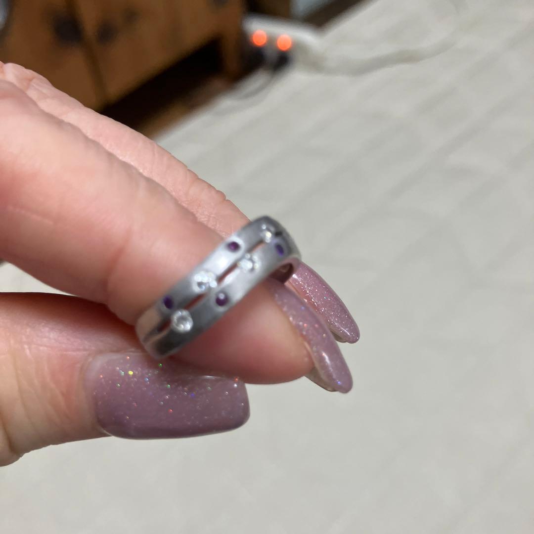 プラチナリング　ダイヤと色石値下げ❗️