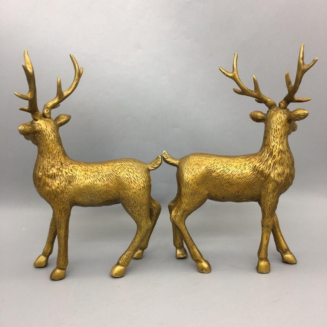 銅製 梅花鹿 応接間 玄関 引っ越し新居オフィス 招財 開運 風水 装飾品 置物
