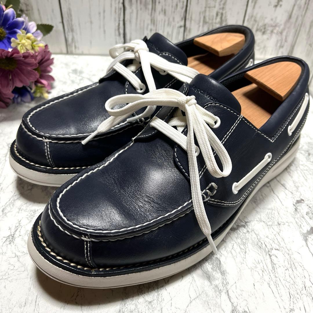 美品✨リーガルウオーカー 新作 モカシューズ デッキシューズ(25.5)ネイビー