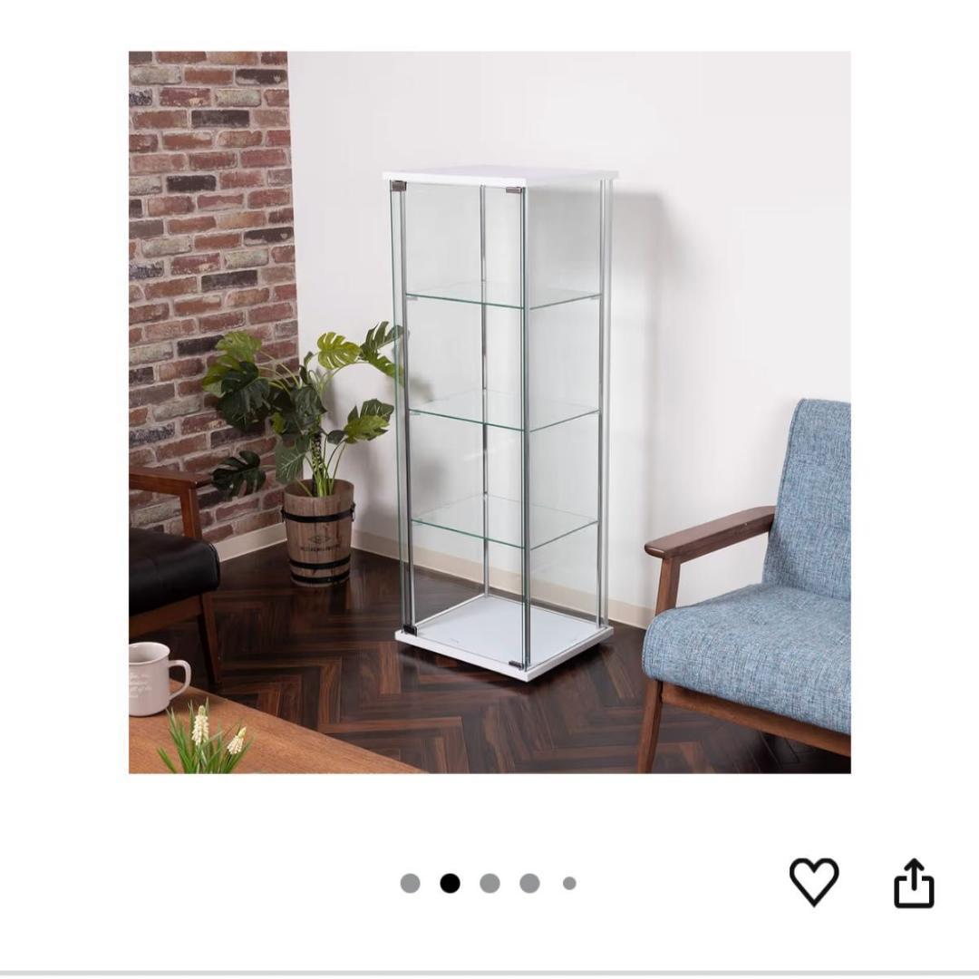 不二貿易 コレクションケース フィギュアケース 4段 ホワイト 全面ガラス