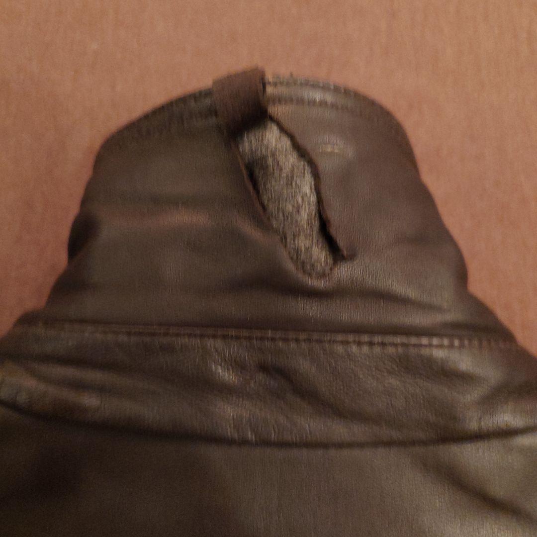 EMPORIO•ARMANI.ファー付き革ジャン.