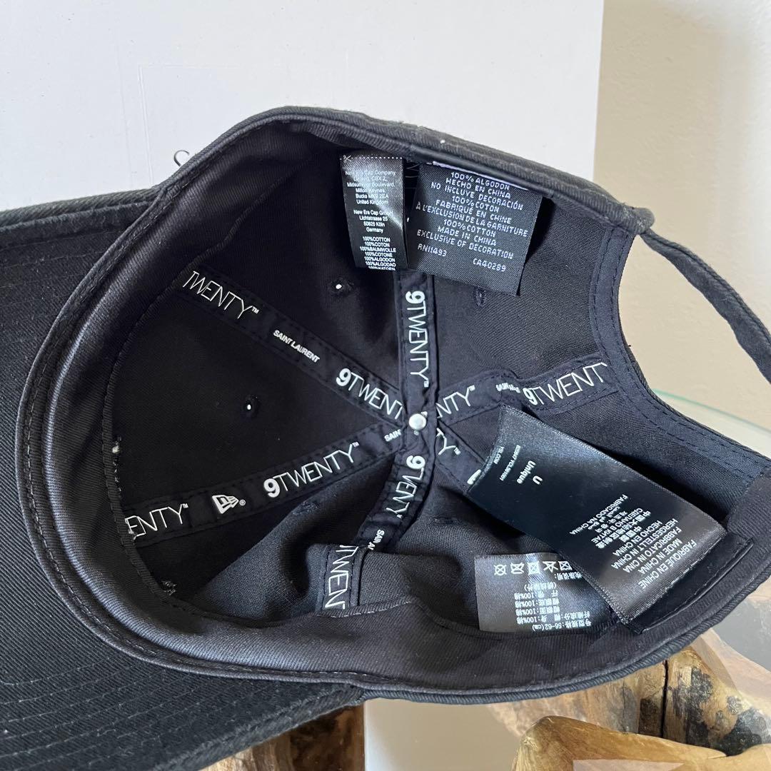 【サンローラン×ニューエラ】9FORTY コラボ キャップ 帽子 黒 ブラック