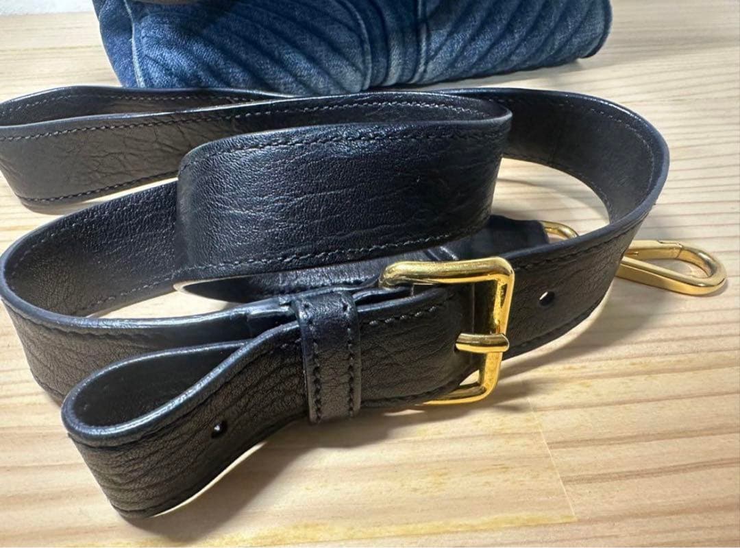 【mh】miu miu ハンドバッグ バイカー 2way バック デニム柄