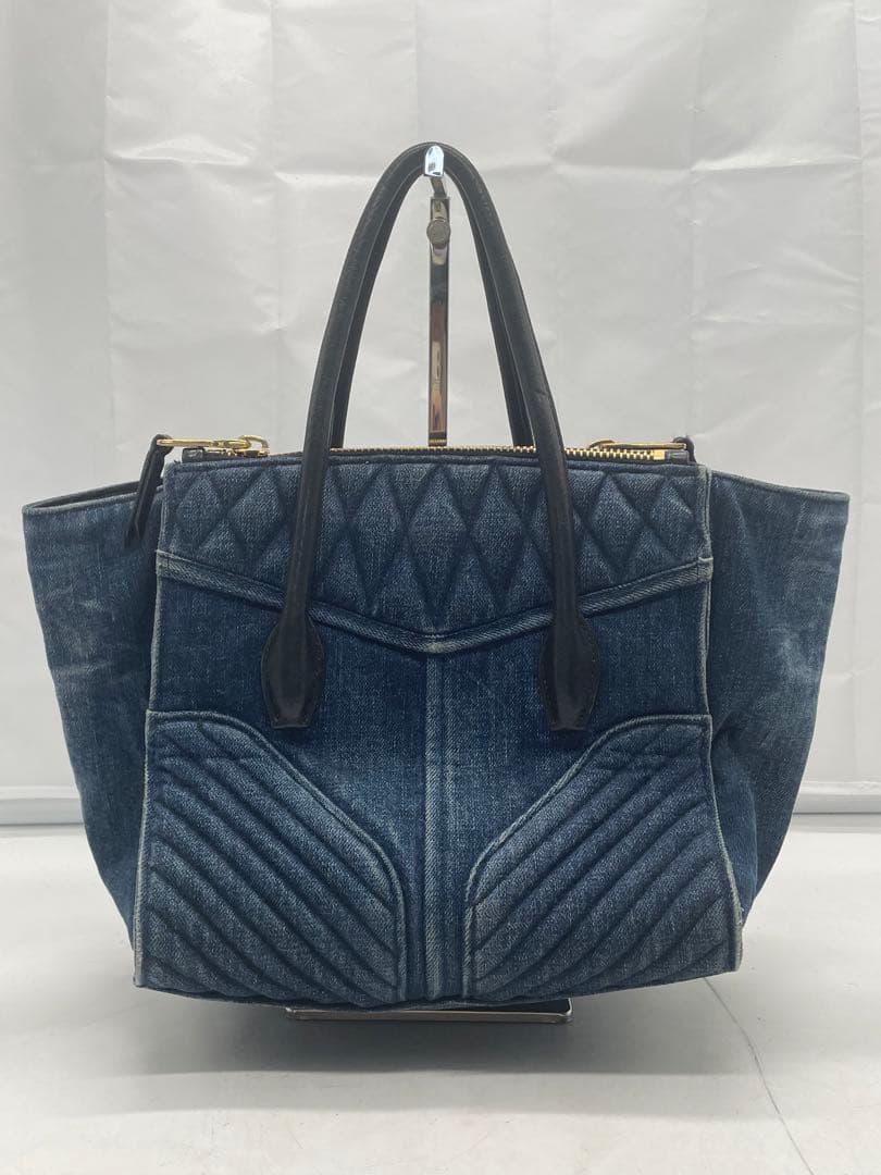 【mh】miu miu ハンドバッグ バイカー 2way バック デニム柄