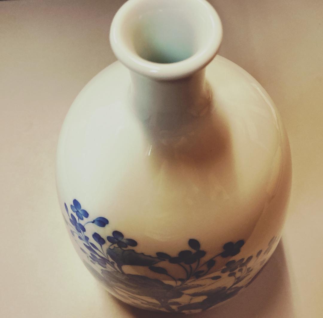 【値下げ】市川龍仙 藍鍋島 染付 花瓶 【真作保証】