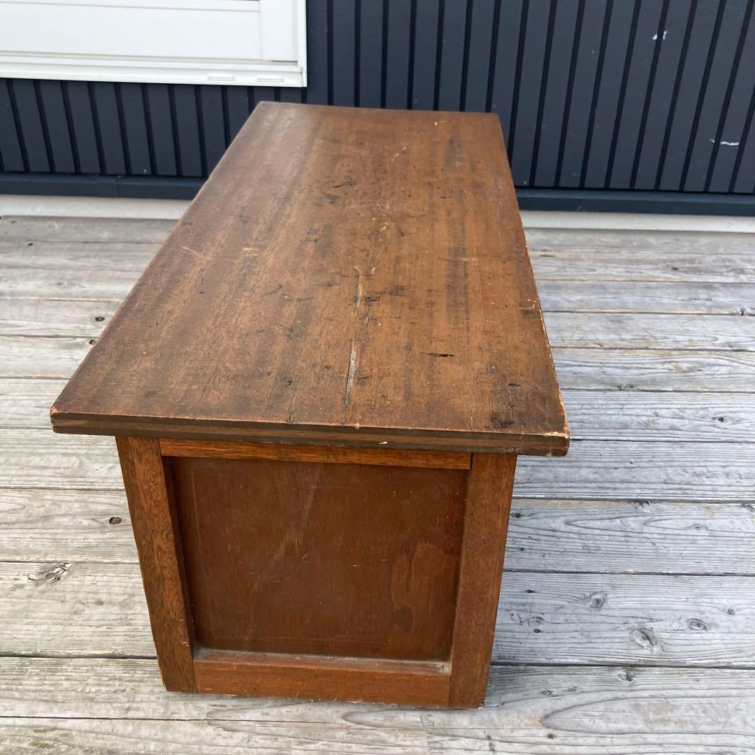 昭和レトロ 古家具 木製文机 3杯引き出し付き座卓 書斎机 ビンテージ 古道具