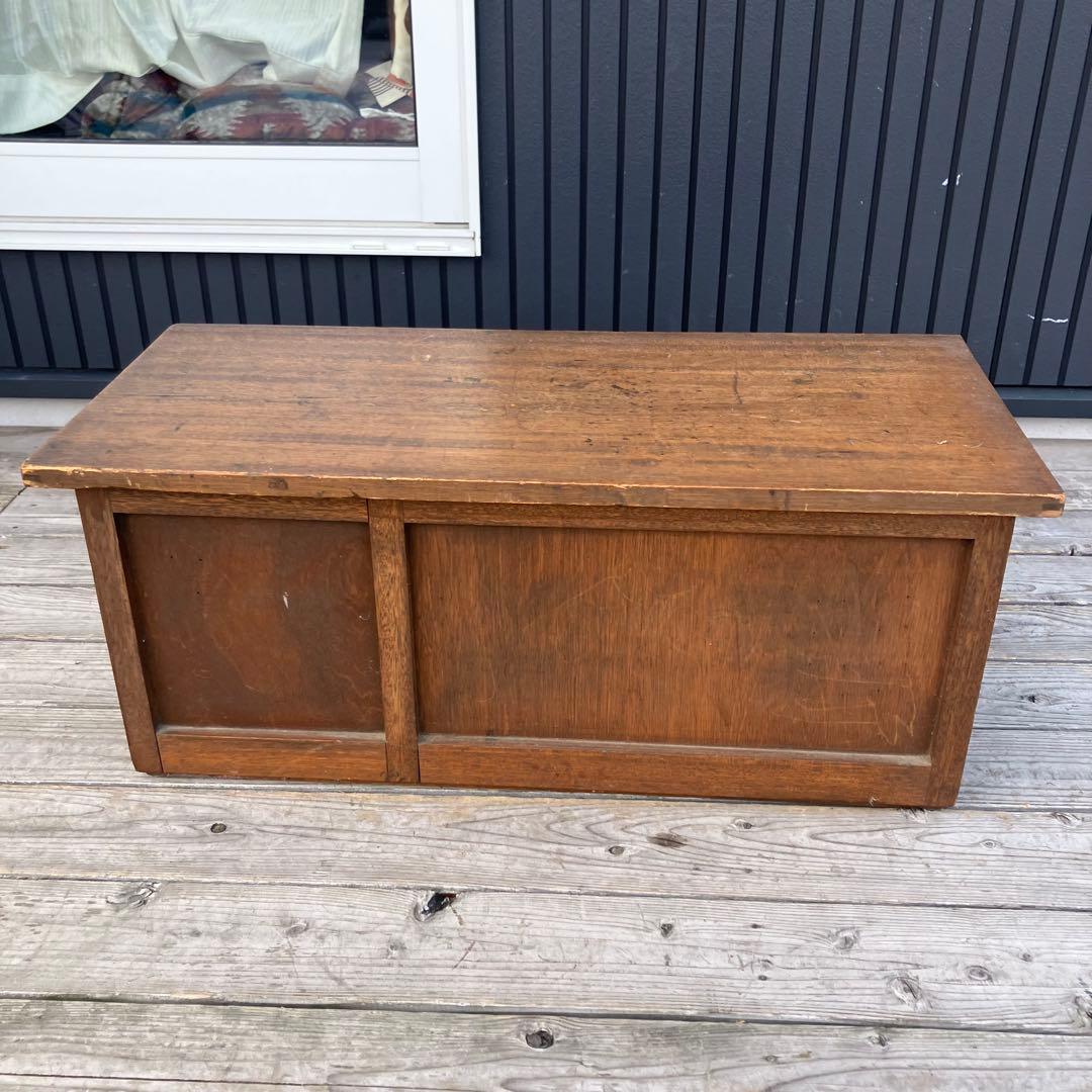 昭和レトロ 古家具 木製文机 3杯引き出し付き座卓 書斎机 ビンテージ 古道具