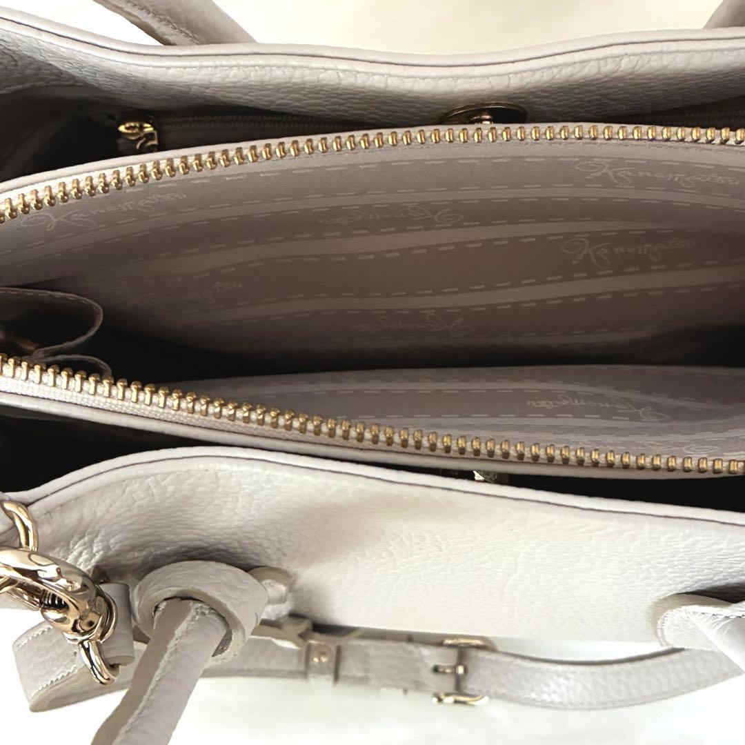 銀座かねまつ レザー ハンドバッグ ショルダーストラップ付き