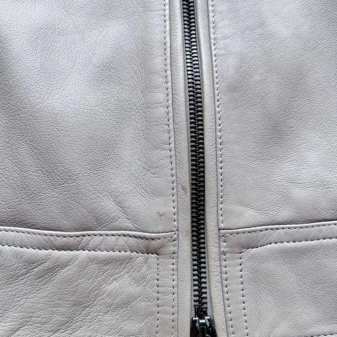 美品 エンメティ ラムレザー シングル ライダース アウター 46 伊製 高級