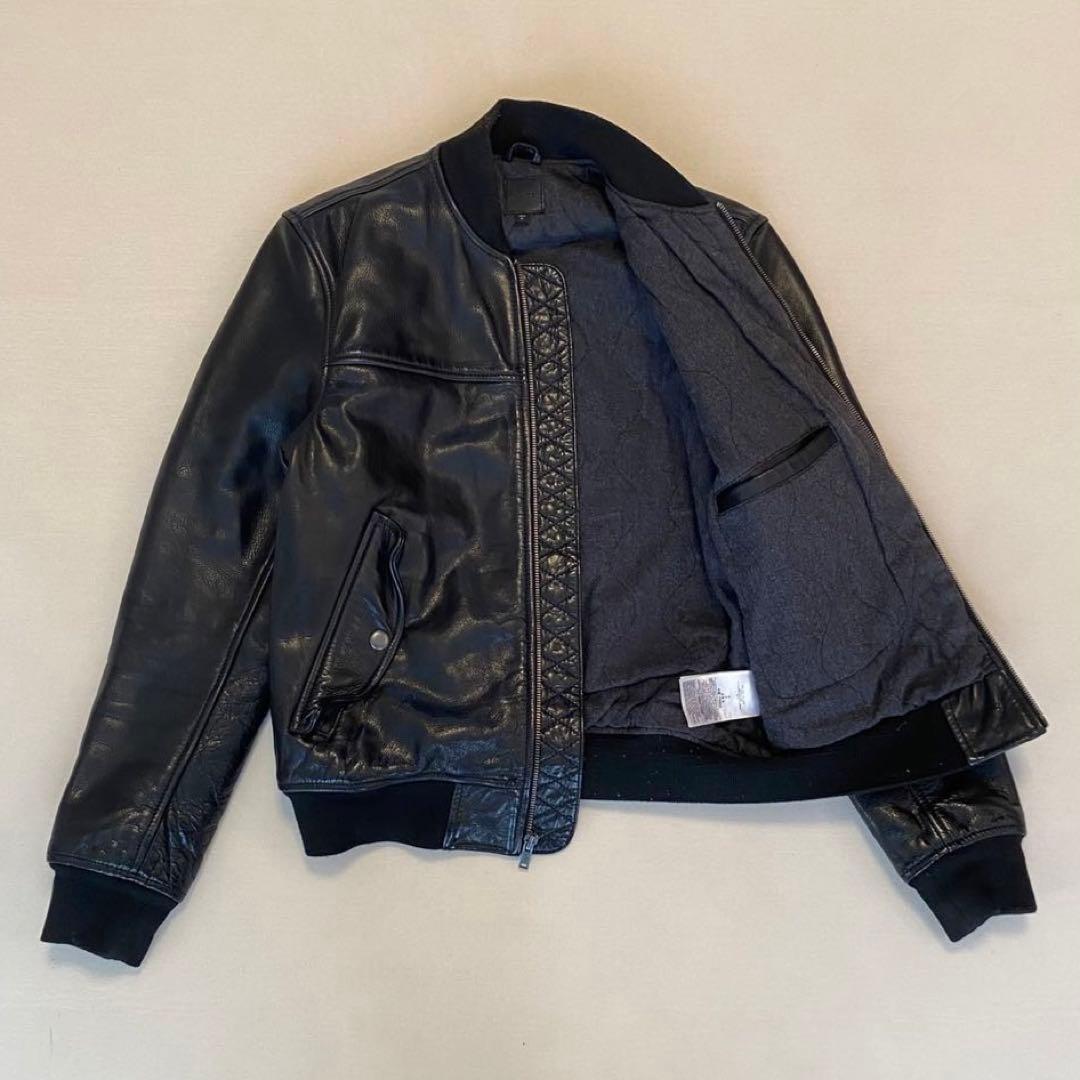 OLD GAP レザー MA-1 フライトジャケット オールドギャップ ブラック