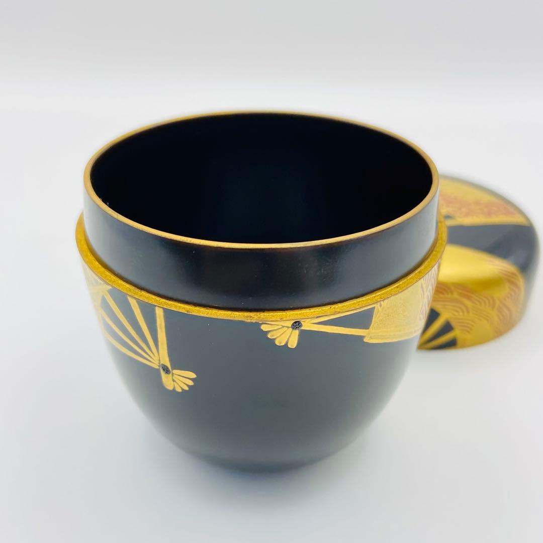 中棗 扇面蒔絵 黒　宗祥　共箱入　茶道具　薄茶器　木製　漆芸　伝統工芸品