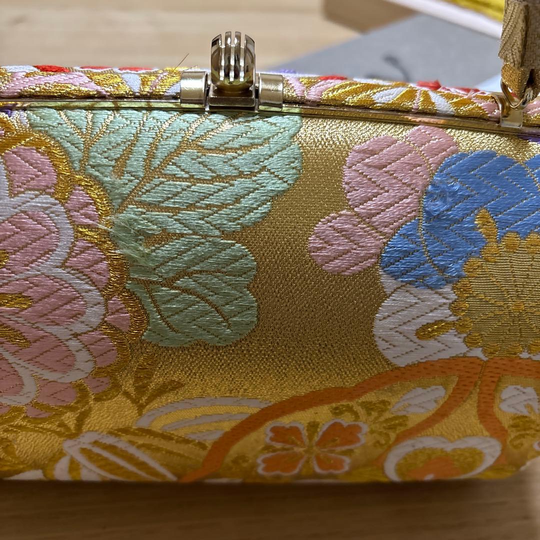 華やかな花柄刺繍の和装用バッグと草履セット　振袖　成人式