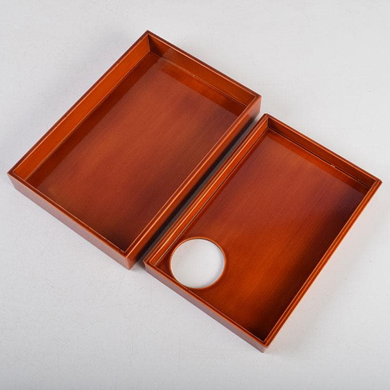 茶道具　春慶塗　利休茶箱　棗　黒楽茶碗など　七点　一式　M　R9432