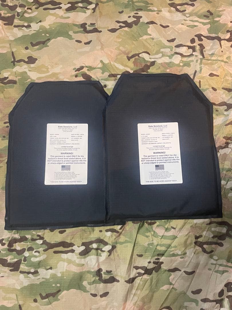 実物 防弾ソフトアーマープレート NIJ IIIA Large 米国製 M105