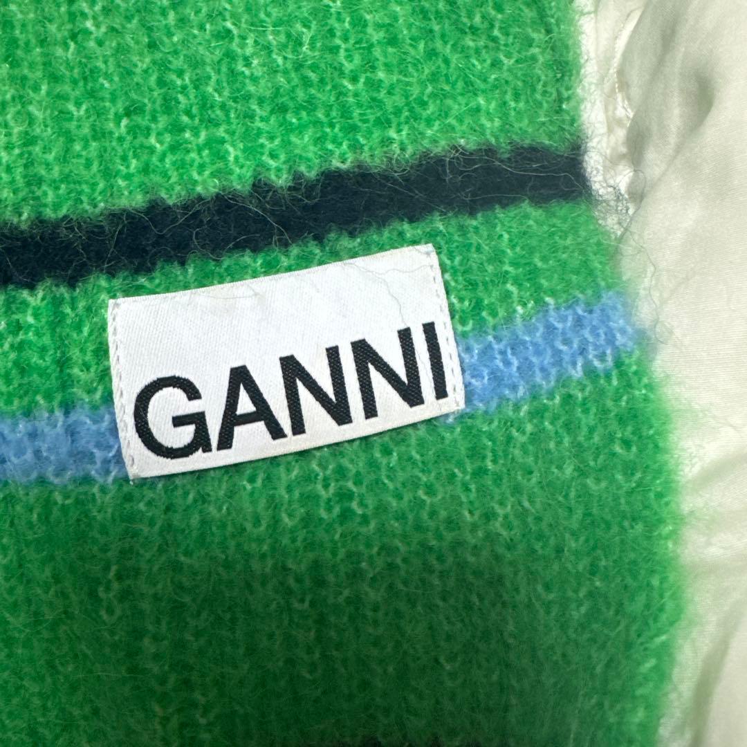 ganni ボーダー　ニットマフラー