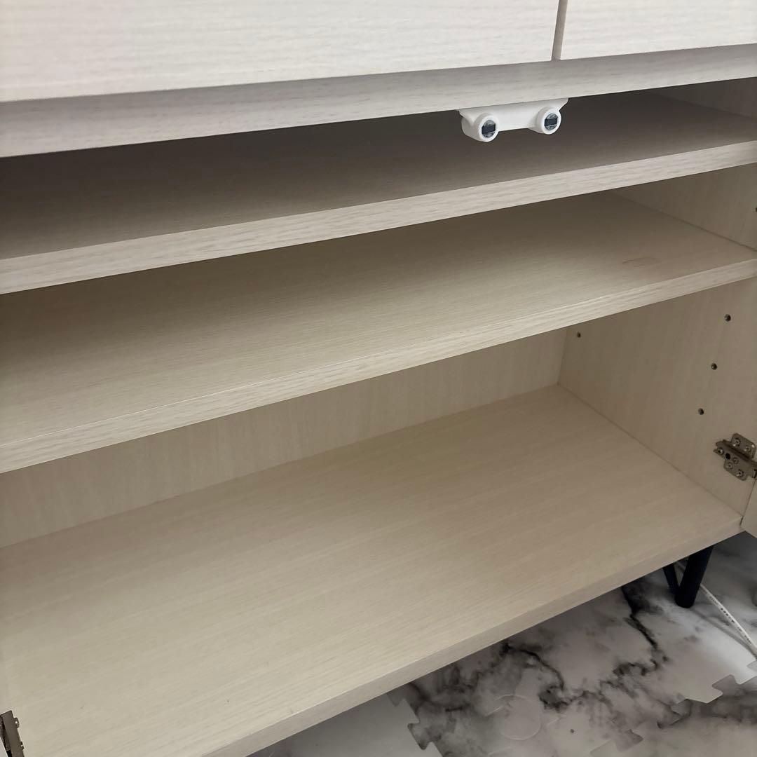 ホワイトリビングボード/サイドボード/幅120/完成品