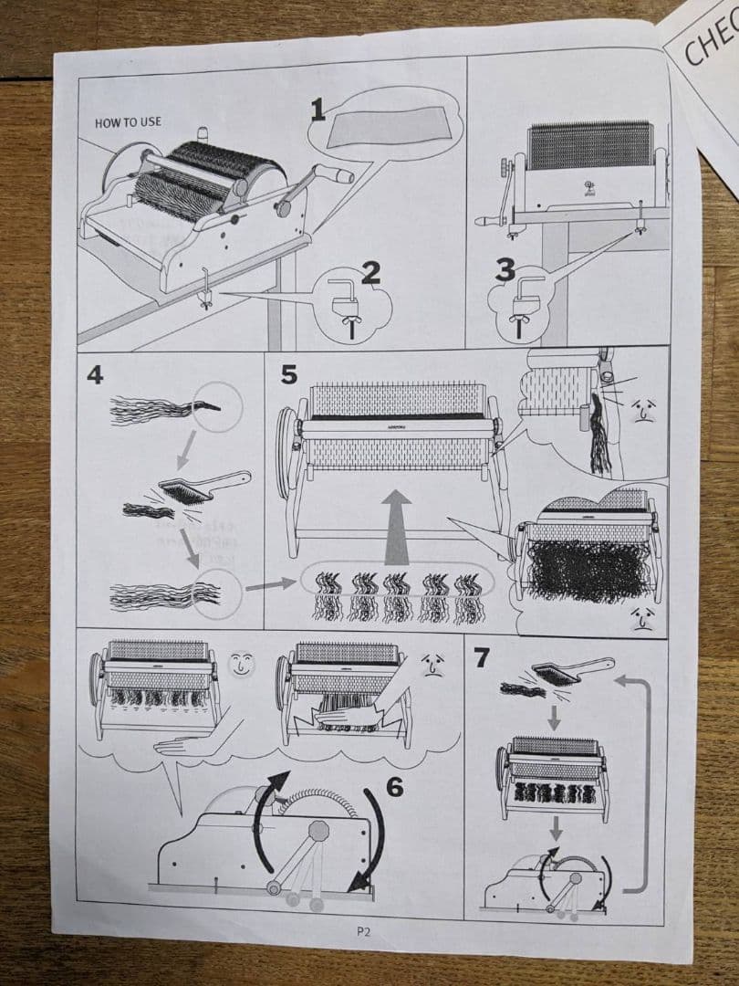 アシュフォード　ワイドドラムカーダー（木製、手廻し、2段階スピード調整）