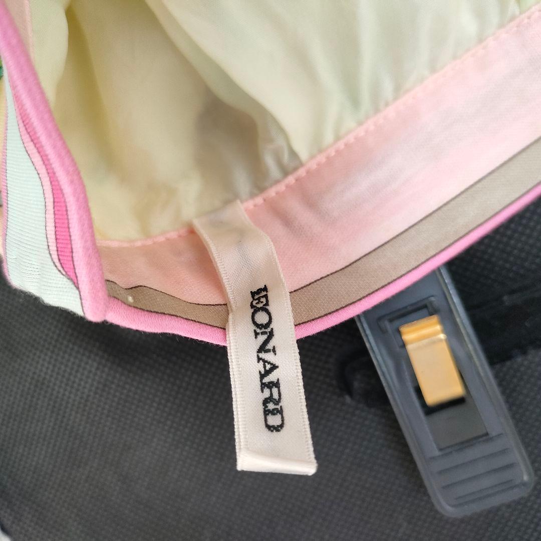 大きいサイズ タグ付き LEONARD 花柄 ロゴ スカート フラワー 裏地有り