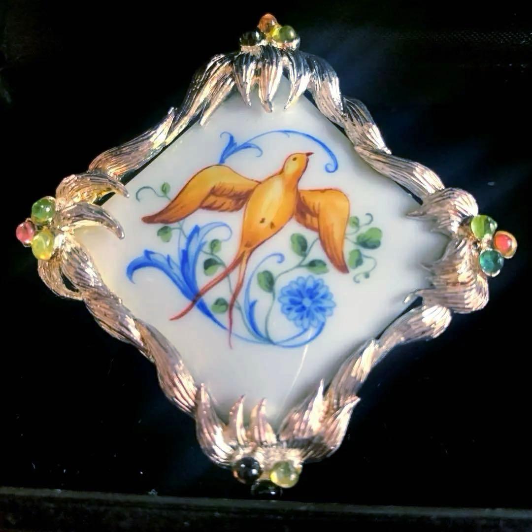 大幅お値下げ✤希少✤アウガルテン インペリアルガーデン ブローチ (ケース付き)