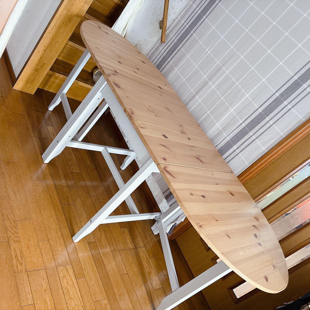 くめこ様リクエスト品】IKEA GAMLEBY ゲートレッグテーブル 伸縮式