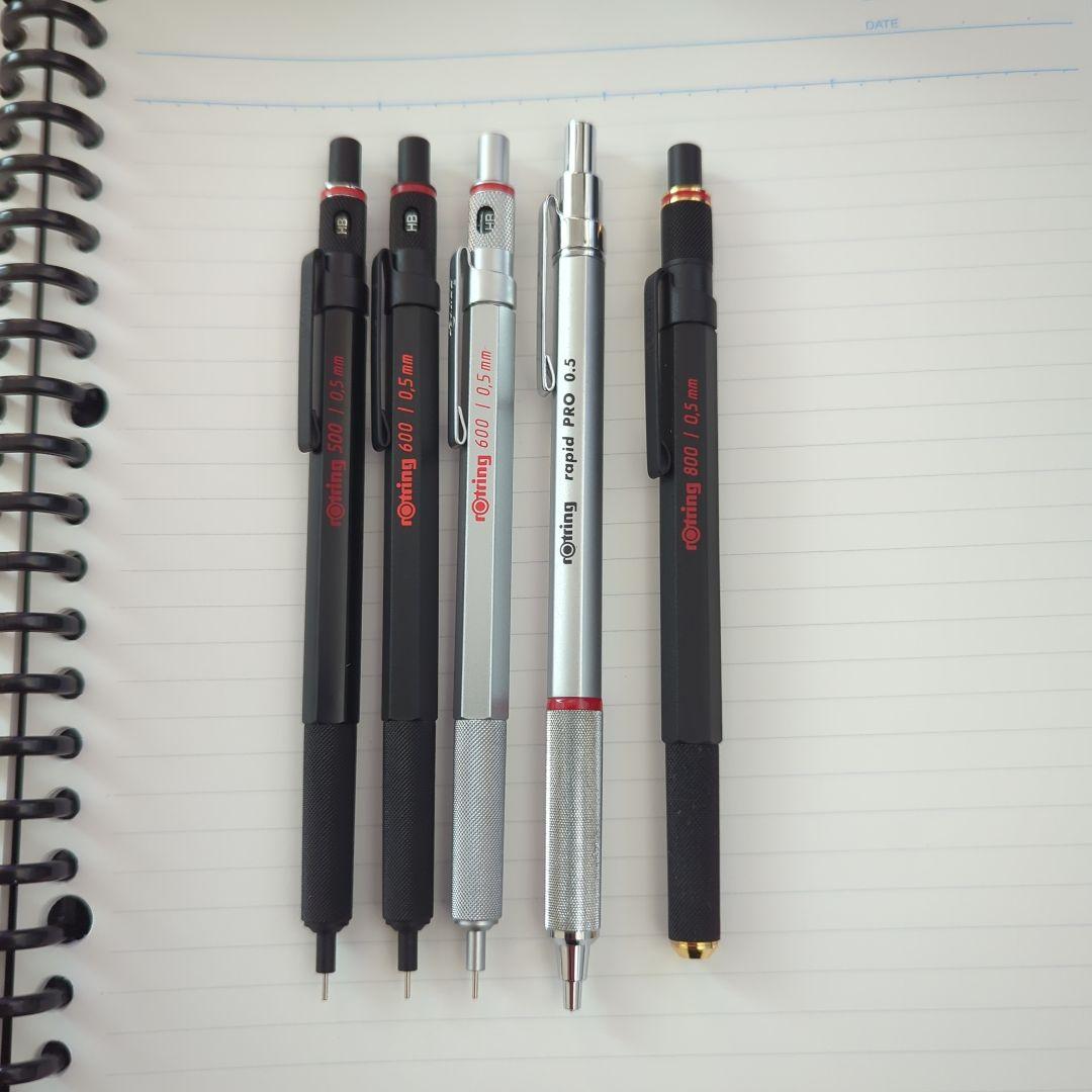 ロットリング 5本　シャープペンシルとケースセット