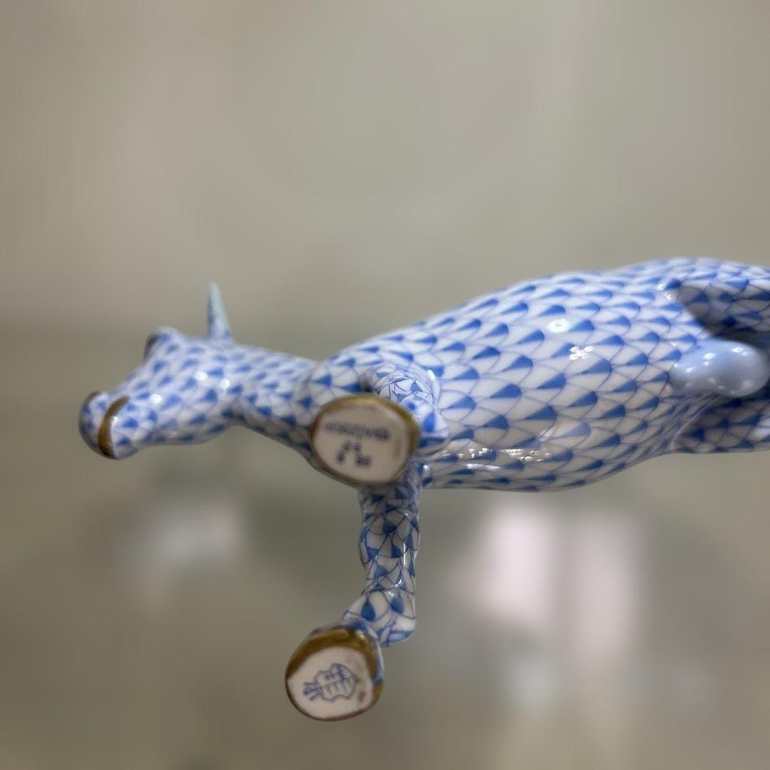 HEREND ヘレンド ロバの置物　フィギュリン 青　ブルー