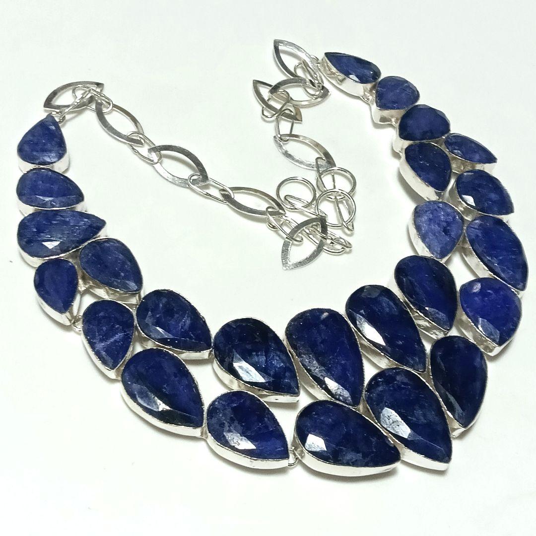 マナ 大粒サファイア 88 天然石 ネックレス ジュエリー シルバー