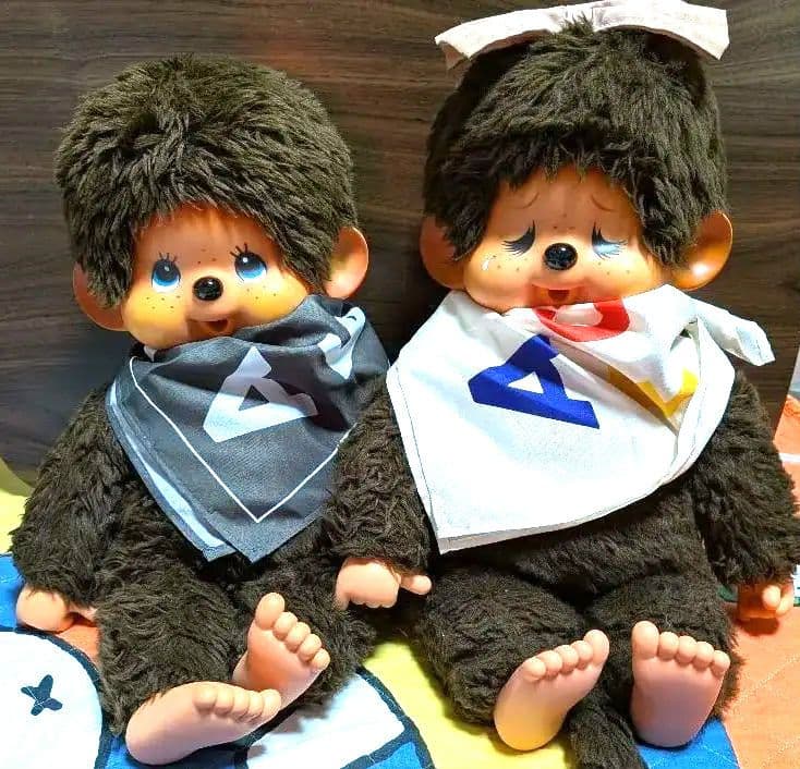 初代双子のモンチッチLサイズ2体 約45㌢ 青い目 昭和レトロ