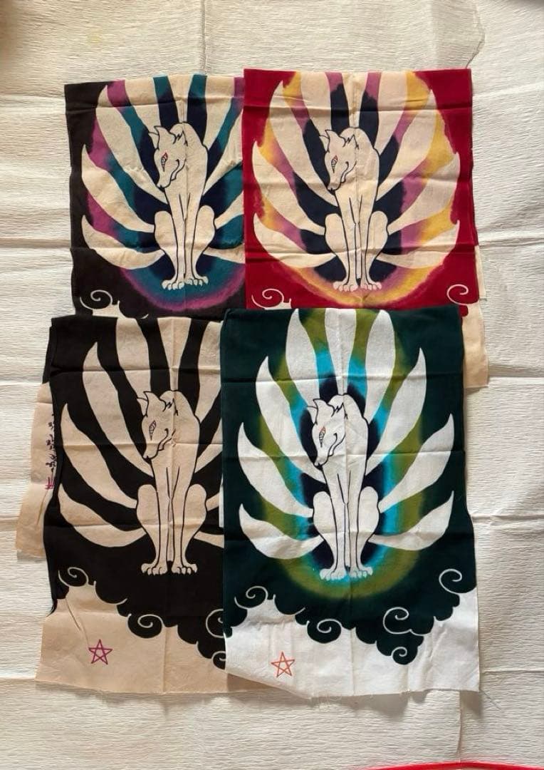 舞骨堂　九尾狐　注染　手拭い　4種類セット