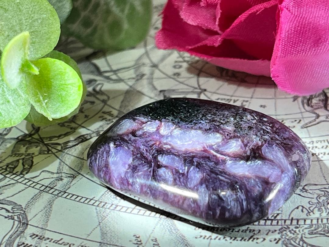 【世界三大ヒーリングストーン】チャロアライト タンブル 瞑想　グラウンディング