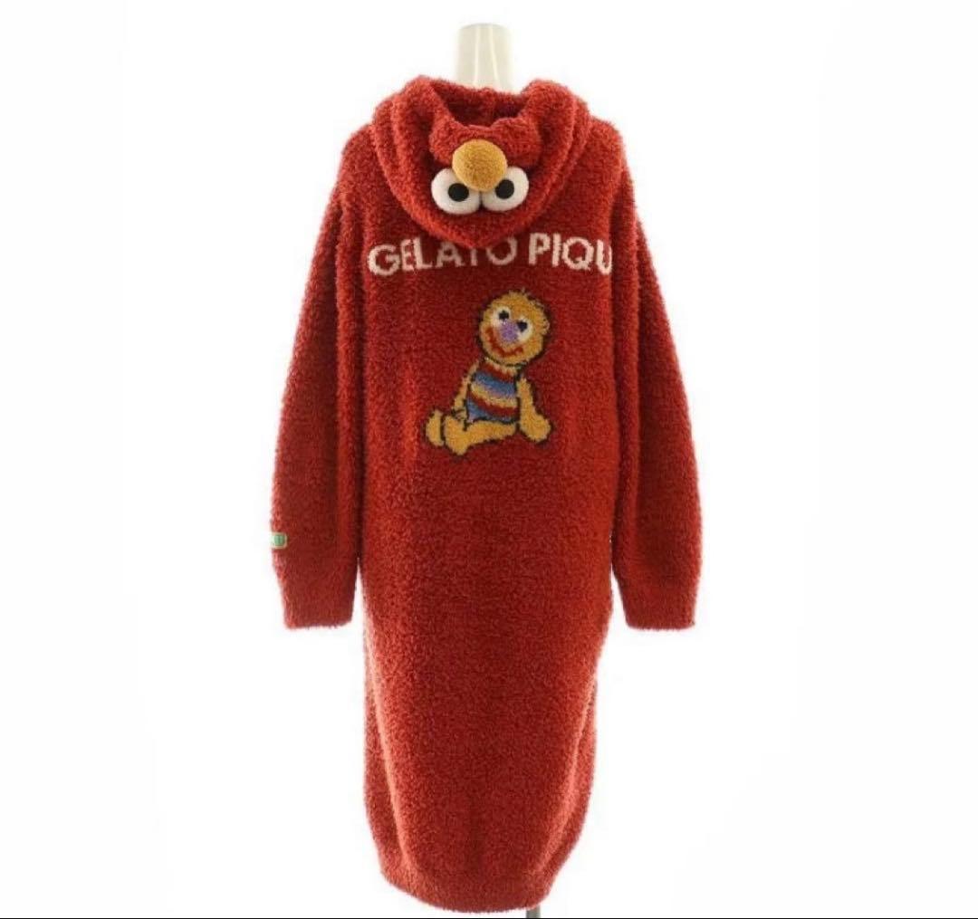 新品タグ付　ジェラートピケ セサミストリートコラボ　エルモワンピース