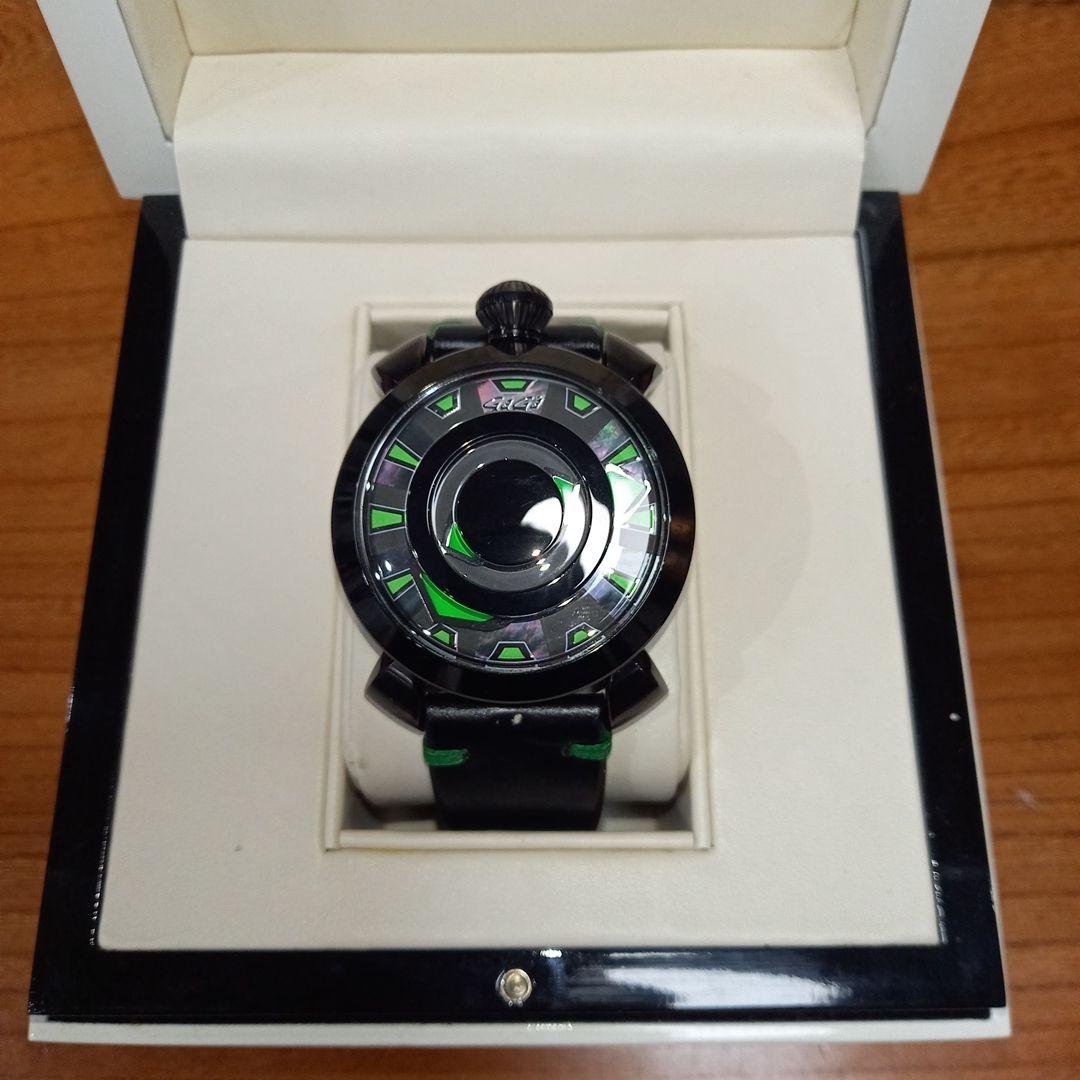 ガガミラノ 腕時計マヌアーレ48㎜【ミステリーユース】 ブラック/グリーン