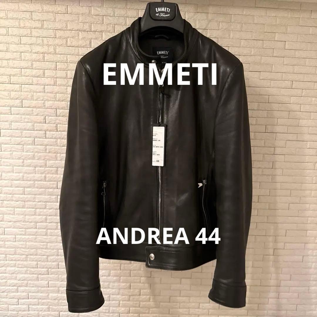 つ*ん様 EMMETI ANDREA 44 ブラックレザー シングルライダースジ