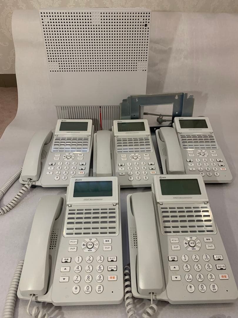 ★NTT ビジネスフォン αN1×5台・主装置 N1S-ME-1・取り付けステー