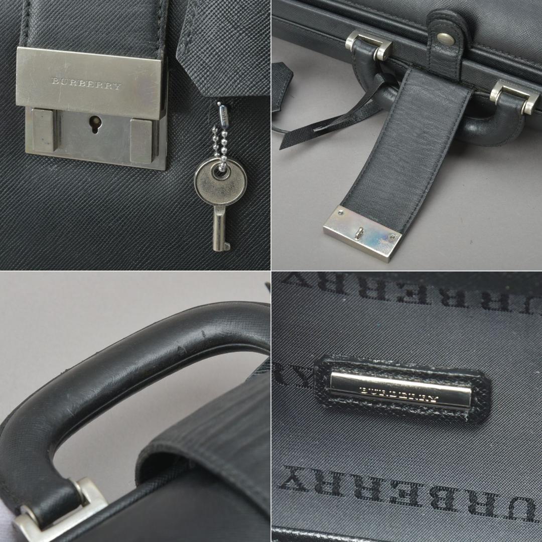 BURBERRY◇バーバリー ビジネスバッグ 鍵付き レザー ブラック 書類鞄